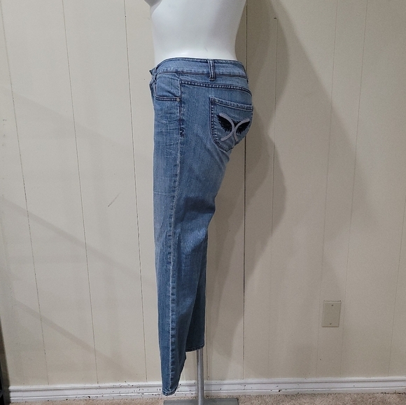 Sasson Light Wash Bootcut Boogie Stretch Denim VTG Jeans Sz 8 34"x30" - Picture 4 of 10